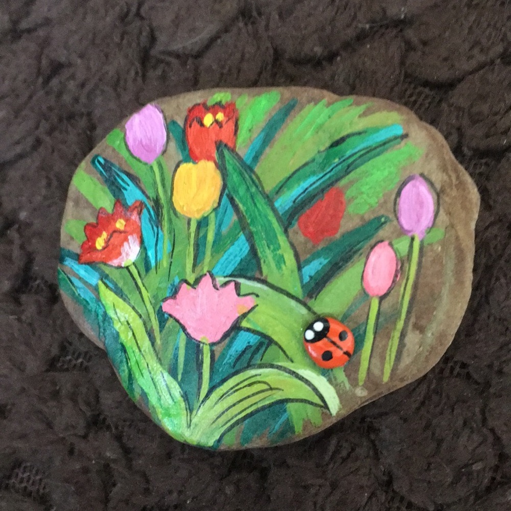 Lovely handcrafted ceramic spring brooch